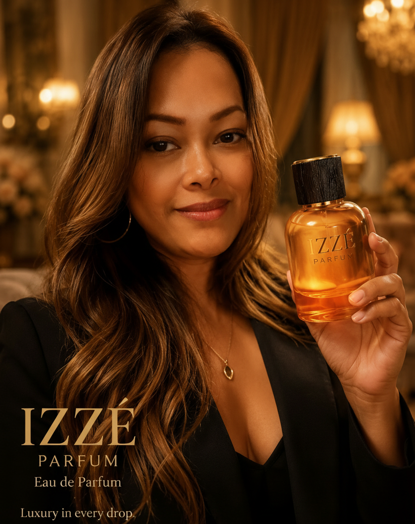 IZZÉ PARFUM Model with Amber Bottle